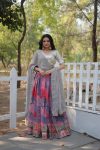TRENDING GEORGETTE SEQUENCE THREAD EMBROIDERY WORK LEHENGA CHOLI WITH UNSTITCHED BLOUSE PARTY WEAR WHOLESALE PRICE ETHNIC GARMENT (5)