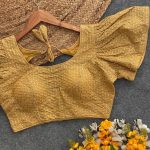 TRENDING GEORGETTE SEQUENCE WORK READY TO WEAR BLOUSE CHIKU