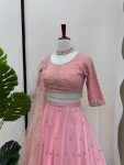 TRENDING GEORGETTE THREAD SEQUENCE WORK LEHENGA CHOLI WITH DUPATTA PARTY WEAR WHOLESALE PRICE ETHNIC GARMENT (4)