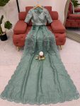 TRENDING GOLD CRUSH SEQUENCE WORK SAREE WITH UNSTITCHED BLOUSE PARTY WEAR WHOLESALE PRICE ETHNIC GARMENT (10)