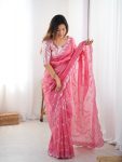 TRENDING GOLD CRUSH SEQUENCE WORK SAREE WITH UNSTITCHED BLOUSE PARTY WEAR WHOLESALE PRICE ETHNIC GARMENT (3)