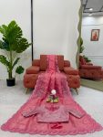 TRENDING GOLD CRUSH SEQUENCE WORK SAREE WITH UNSTITCHED BLOUSE PARTY WEAR WHOLESALE PRICE ETHNIC GARMENT (3)