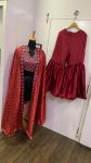 TRENDING JAPAN SATIN SILK DIGITAL PRINTED PAPER MIRROR WORK BLOUSE KOTI WITH SHARARA PARTY WEAR WHOLESALE PRICE ETHNIC GARMENT (6)