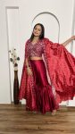 TRENDING JAPAN SATIN SILK DIGITAL PRINTED PAPER MIRROR WORK BLOUSE KOTI WITH SHARARA PARTY WEAR WHOLESALE PRICE ETHNIC GARMENT (6)