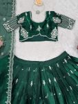 TRENDING JIMMY CHOO THREAD SEQUENCE WORK LEHENGA CHOLI WITH DUPATTA PARTY WEAR WHOLESALE PRICE ETHNIC GARMENT (8)