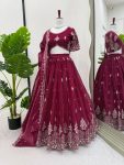 TRENDING JIMMY CHOO THREAD SEQUENCE WORK LEHENGA CHOLI WITH DUPATTA PARTY WEAR WHOLESALE PRICE ETHNIC GARMENT (3)