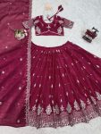 TRENDING JIMMY CHOO THREAD SEQUENCE WORK LEHENGA CHOLI WITH DUPATTA PARTY WEAR WHOLESALE PRICE ETHNIC GARMENT (3)