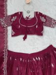 TRENDING JIMMY CHOO THREAD SEQUENCE WORK LEHENGA CHOLI WITH DUPATTA PARTY WEAR WHOLESALE PRICE ETHNIC GARMENT (3)