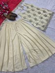 TRENDING NATURAL CREPE SILK EMBROIDERY CODING SEQUENCE WORK TOP PALAZZO WITH DUPATTA PARTY WEAR WHOLESALE PRICE ETHNIC GARMENT (2)