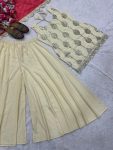 TRENDING NATURAL CREPE SILK EMBROIDERY CODING SEQUENCE WORK TOP PALAZZO WITH DUPATTA PARTY WEAR WHOLESALE PRICE ETHNIC GARMENT (2)