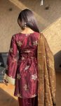 TRENDING NATURAL CREPE SILK EMBROIDERY SEQUENCE LACE WORK TOP PALAZZO WITH DUPATTA PARTY WEAR WHOLESALE PRICE ETHNIC GARMENT (3)