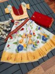 TRENDING NYLON ORGANZA SILK ZARI WEAVING WORK KID’S LEHENGA CHOLI PARTY WEAR WHOLESALE PRICE ETHNIC GARMENT (3)