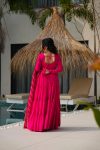 TRENDING ROMAN SILK CHANDERI FABRIC LAYERED GOWN BOTTOM WITH DUPATTA PARTY WEAR WHOLESALE PRICE ETHNIC GARMENT (11)