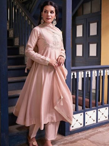 TRENDING SILK ZARI EMBROIDERY SEQUENCE WORK TOP BOTTOM WITH DUPATTA BABY PINK
