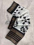 TRENDING SOFT DOLA SILK JACQUARD WEAVING BORDER AND KALAMKARI PRINTED SAREE WITH UNSTITCHED BLOUSE PARTY WEAR WHOLESALE PRICE ETHNIC GARMENT (3)