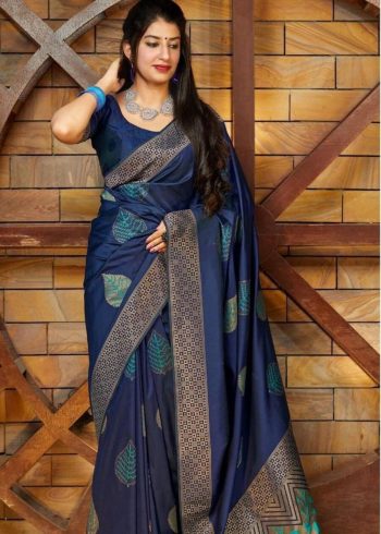 TRENDING SOFT LICHI SILK JACQUARD WORK SAREE WITH UNSTITCHED BLOUSE