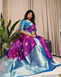 TRENDING SOFT SILK ZARI WEAVING WORK SAREE WITH UNSTITCHED BLOUSE RANI