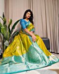TRENDING SOFT SILK ZARI WEAVING WORK SAREE WITH UNSTITCHED BLOUSE YELLOW