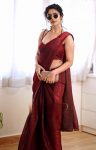 TRENDING SPACE SILK PLAIN SAREE WITH UNSTITCHED BLOUSE PARTY WEAR WHOLESALE PRICE ETHNIC GARMENT (1)