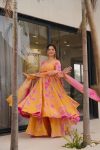 TRENDING VICHITRA SILK DIGITAL PRINTED PLAIN GOWN BOTTOM WITH SEQUENCE CODING WORK DUPATTA PARTY WEAR WHOLESALE PRICE ETHNIC GARMENT (5)