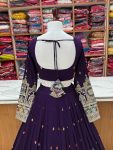 TRENDING VICHITRA SILK EMBROIDERY SEQUENCE THREAD WORK STITCHED LEHENGA CHOLI WITH DUPATTA PARTY WEAR WHOLESALE PRICE ETHNIC GARMENT (5)