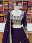 TRENDING VICHITRA SILK EMBROIDERY SEQUENCE THREAD WORK STITCHED LEHENGA CHOLI WITH DUPATTA PARTY WEAR WHOLESALE PRICE ETHNIC GARMENT (5)