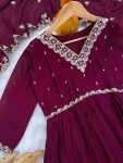 TRENDING VICHITRA SILK EMBROIDERY WORK TOP BOTTOM WITH DUPATTA PARTY WEAR WHOLESALE PRICE ETHNIC GARMENT (3)