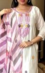 TRENDING VISCOSE CHANDERI SILK EMBROIDERY WORK TOP BOTTOM WITH DUPATTA PARTY WEAR WHOLESALE PRICE ETHNIC GARMENT (1)