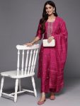 VISCOSE BLEND EMBROIDERY WORK TOP BOTTOM WITH DUPATTA FESTIVE WEAR WHOLESALE PRICE ETHNIC GARMENT (5)