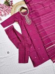 VISCOSE BLEND EMBROIDERY WORK TOP BOTTOM WITH DUPATTA FESTIVE WEAR WHOLESALE PRICE ETHNIC GARMENT (5)