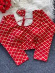 DESIGNER BANGLORI GOTTA PATTI WORK STITCHED BLOUSE RED