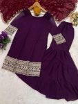 1DESIGNER GEORGETTE EMBROIDERY SEQUENCE WORK TOP SHARARA WITH DUPATTA FESTIVE WEAR WHOLESALE PRICE ETHNIC GARMENT (3)