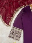 1DESIGNER GEORGETTE EMBROIDERY SEQUENCE WORK TOP SHARARA WITH DUPATTA FESTIVE WEAR WHOLESALE PRICE ETHNIC GARMENT (3)
