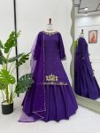 1DESIGNER NATURAL CREEP SILK BEADS WITH THREAD AND SEQUENCE WORK TOP LEHENGA WITH DUPATTA WEDDING WEAR WHOLESALE PRICE ETHNIC GARMENT (19)