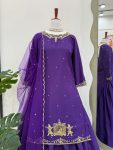 1DESIGNER NATURAL CREEP SILK BEADS WITH THREAD AND SEQUENCE WORK TOP LEHENGA WITH DUPATTA WEDDING WEAR WHOLESALE PRICE ETHNIC GARMENT (19)