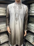 1FANCY COTTON SILK EMBROIDERY SEQUENCE WORK MEN’S KURTA PAYJAMA FESTITVE WEAR WHOLESALE PRICE ETHNIC GARMENT (17)