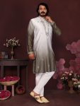 1FANCY COTTON SILK EMBROIDERY SEQUENCE WORK MEN’S KURTA PAYJAMA FESTITVE WEAR WHOLESALE PRICE ETHNIC GARMENT (17)