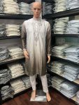 1FANCY COTTON SILK EMBROIDERY SEQUENCE WORK MEN’S KURTA PAYJAMA FESTITVE WEAR WHOLESALE PRICE ETHNIC GARMENT (17)