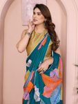 1FANCY GEORGETTE PRINTED E WITH SMALL LACE WORK READY TO WEAR SAREE WITH UNSTITCHED BLOUSE FESTIVE WEAR WHOLESALE PRICE ETHNIC GARMENT (16)