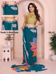 1FANCY GEORGETTE PRINTED E WITH SMALL LACE WORK READY TO WEAR SAREE WITH UNSTITCHED BLOUSE FESTIVE WEAR WHOLESALE PRICE ETHNIC GARMENT (16)