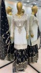 1FASHIONABLE GEORGETTE EMBROIDERY SEQUENCE WORK TOP SHARARA WITH DUPATTA FESTIVE WEAR WHOLESALE PRICE ETHNIC GARMENT (13)