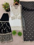 1FASHIONABLE GEORGETTE EMBROIDERY SEQUENCE WORK TOP SHARARA WITH DUPATTA FESTIVE WEAR WHOLESALE PRICE ETHNIC GARMENT (13)