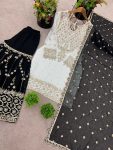 1FASHIONABLE GEORGETTE EMBROIDERY SEQUENCE WORK TOP SHARARA WITH DUPATTA FESTIVE WEAR WHOLESALE PRICE ETHNIC GARMENT (13)