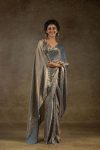 1LUXURY SPACE SILK JARKAN DIAMOND WORK SAREE WITH UNSTITCHED BLOUSE PARTY WEAR WHOLESALE PRICE ETHNIC GARMENT (28)