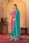 1MODERN FUAX GEORGETTE EMBROIDERY SEQUENCE WORK TOP PALAZZO WITH DUPATTA WEDDING WEAR WHOLESALE PRICE ETHNIC GARMENT (32)