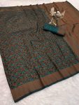 1MODERN SATIN SILK ZARI WEAVING WORK SAREE WITH UNSTITCHED BLOUSE CASUAL WEAR WHOLESALE PRICE ETHNIC GARMENT (8)