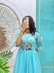 1RICH LOOK SOFT KOTA CHECKS HANDWORK ONE PIECE FESTIVAL WEAR WHOLESALE PRICE ETHNIC GARMENT (12)