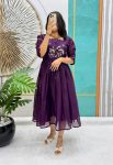 RICH LOOK SOFT KOTA CHECKS HANDWORK ONE PIECE PURPLE
