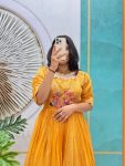 1RICH LOOK SOFT KOTA CHECKS HANDWORK ONE PIECE FESTIVAL WEAR WHOLESALE PRICE ETHNIC GARMENT (4)