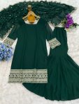 2DESIGNER GEORGETTE EMBROIDERY SEQUENCE WORK TOP SHARARA WITH DUPATTA FESTIVE WEAR WHOLESALE PRICE ETHNIC GARMENT (6)